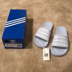 SOLD Adidas slides light blue - 7m 8w